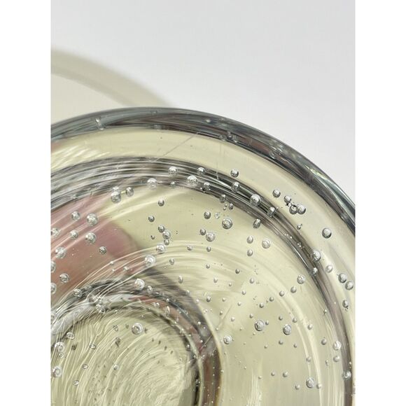Smoke Gray Controlled Bubbles Pedestal Candy Dish (Maybe By Erickson Art Glass) - Picture 12 of 12